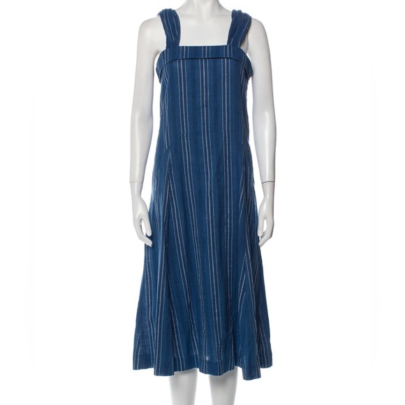 The Great. Sundown Dress Blue Tiller Stripe Size 0 - Picture 2 of 7